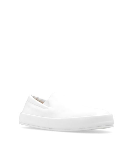 Marsèll White Leather Slip-on Shoes, for men