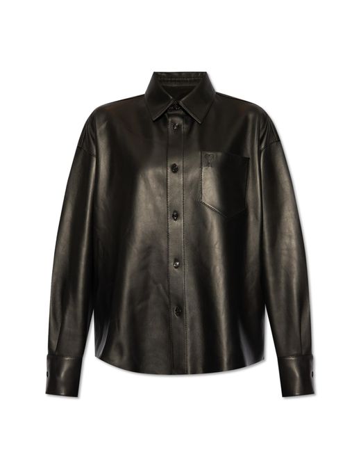 AMI Black Leather Shirt, '