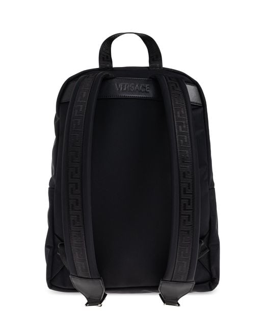 Versace Black Backpack With An Application for men