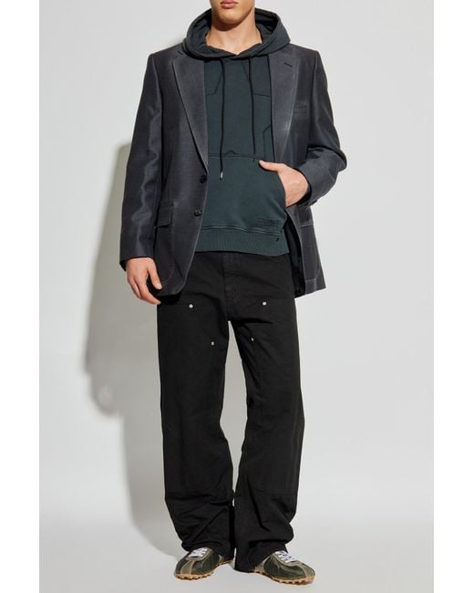 Maison Margiela Black Blazer With Raw Finish for men