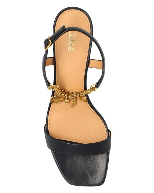 Chloé White Heeled Sandals "Charms"