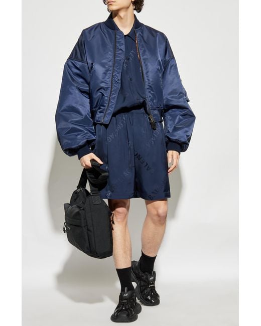 Balenciaga Blue Monogram Shorts for men