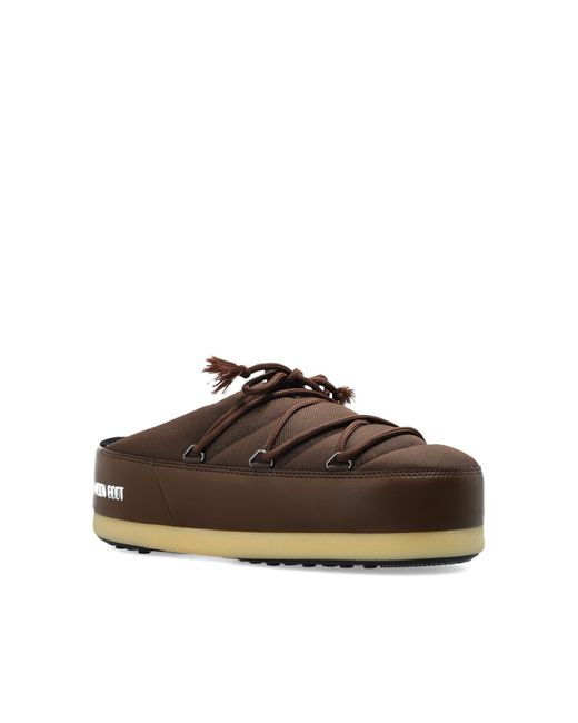 Moon Boot Brown 'Mb Evx Nylon' Slides for men