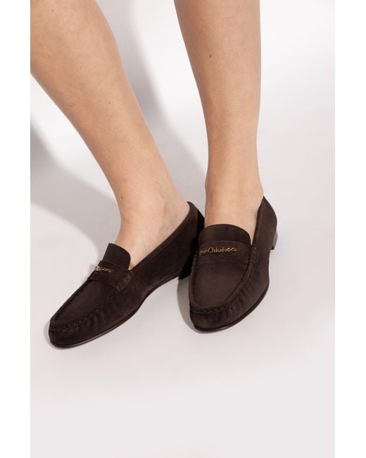 Chloé Black Leather 'Loafers' Shoes