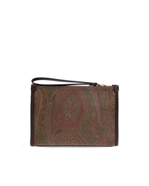 Etro Brown Patterned Clutch