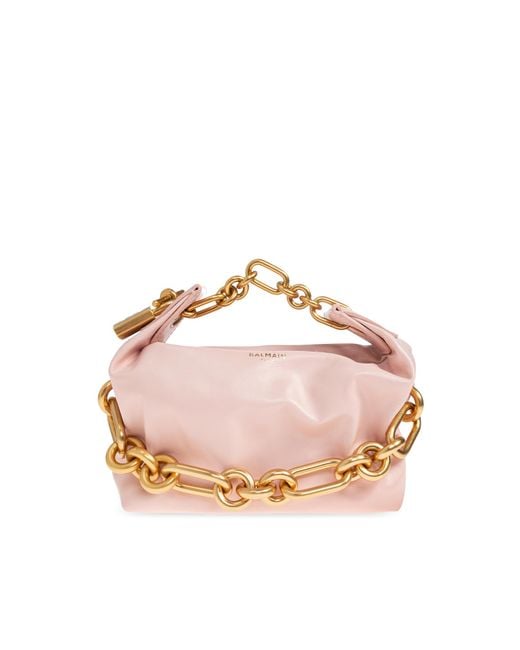 Balmain Pink "Sync Mini" Handheld Bag