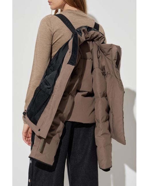 Canada Goose Brown Down Jacket With Logo Patch