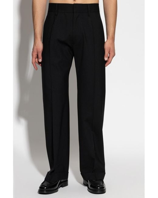 DSquared² Black Wool Trousers for men