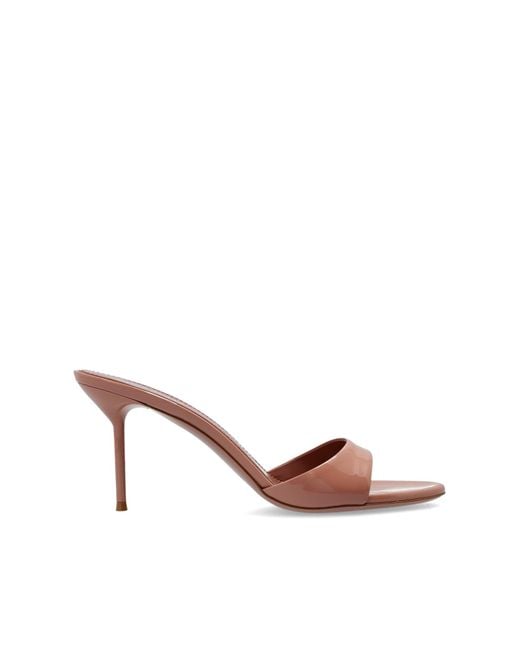 Paris Texas Brown Heeled Mules "Lidia"