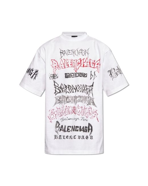 Balenciaga T-shirt With Logo, in White for Men | Lyst Canada