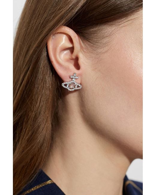 Vivienne Westwood Metallic Earrings With Shimmering Crystals
