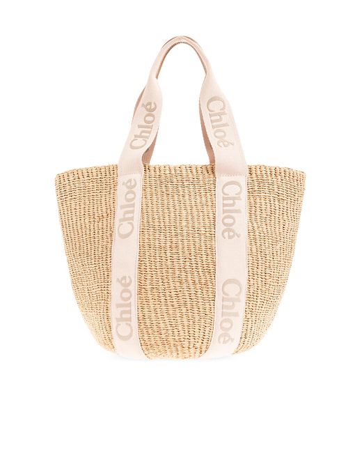 Chloé Natural 'Woody Large' Shopper Bag
