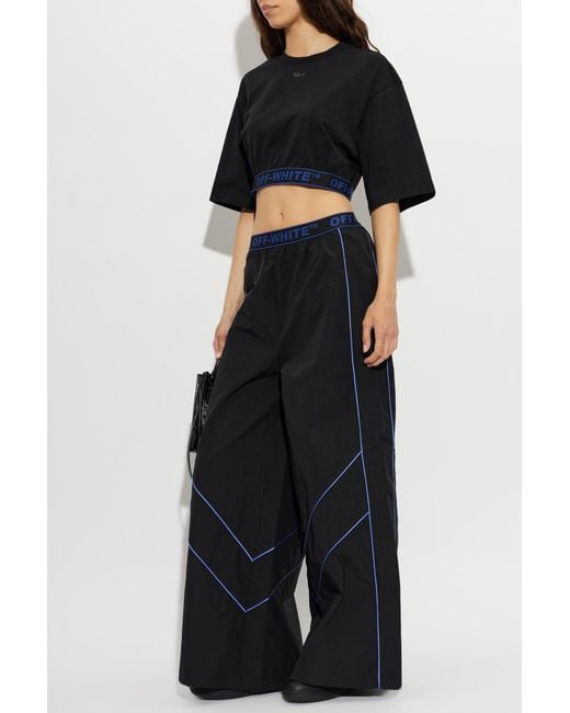Off-White c/o Virgil Abloh Black Nylon Pants With Straight-Leg Cut