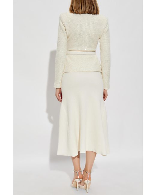 Self-Portrait White Dress With Shimmering Appliqués