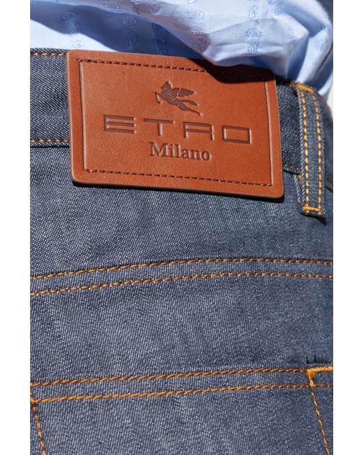 Etro Blue Jeans With Tapered Legs for men