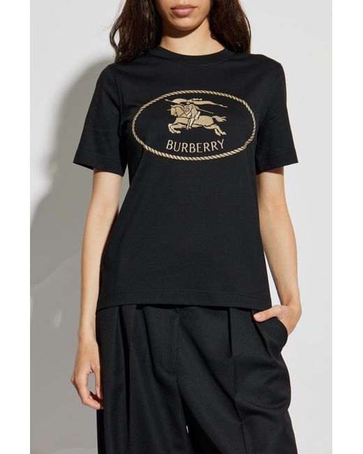 Burberry Black T-Shirt With Logo