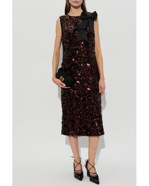 Ganni Black Sequin Dress With Spaghetti Straps