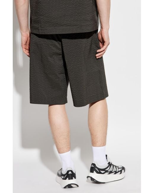 Maison Kitsuné Gray Striped Pattern Shorts for men