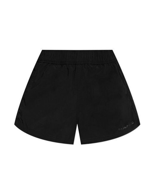 T By Alexander Wang Black Shorts With Printed Logo