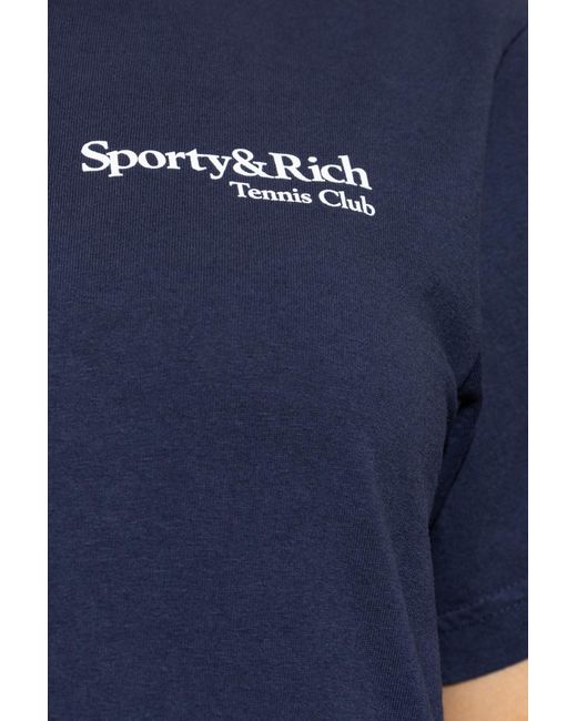 Sporty & Rich Blue T-Shirt From The "Tennis Club" Collection