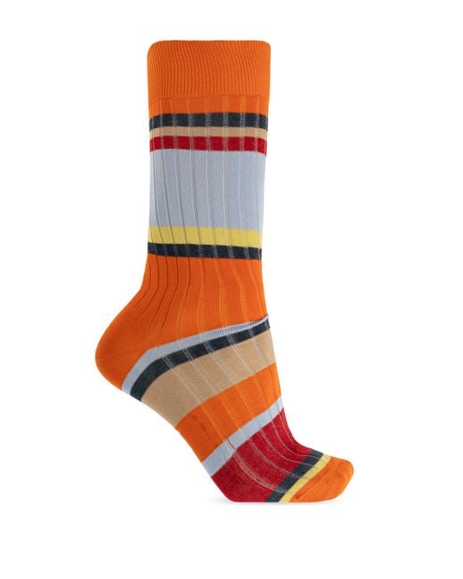 Paul Smith Orange Three-Pack Of Cotton Socks for men