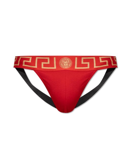 Versace Red Cotton Jockstraps for men