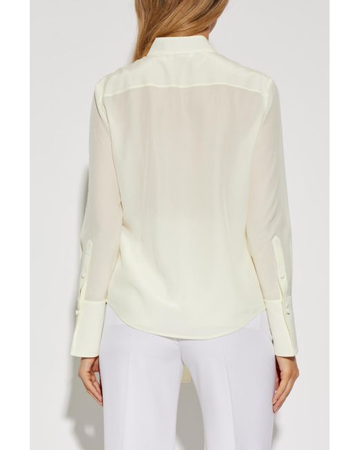Alexander McQueen White Silk Shirt With Decorative Ruffles