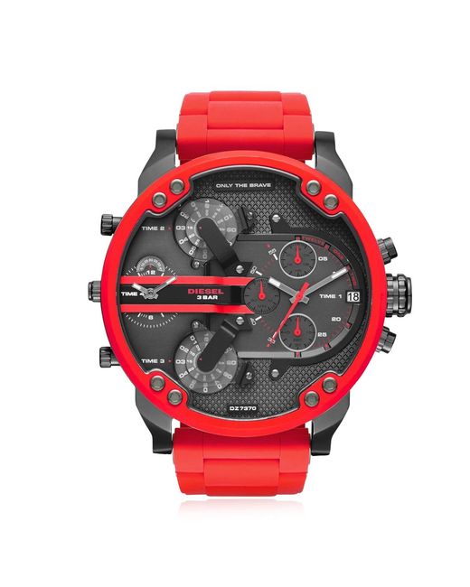 DIESEL Red "Mr Daddy" Watch for men