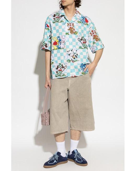 KENZO Blue Shirt With Print for men