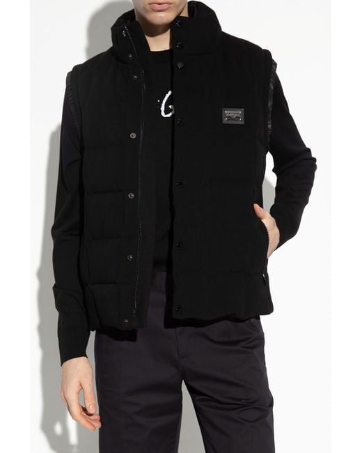 Dolce & Gabbana Black Wool Sweater With Logo for men