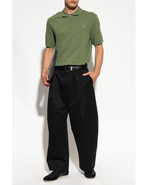 Paul Smith Green Polo With Patch for men