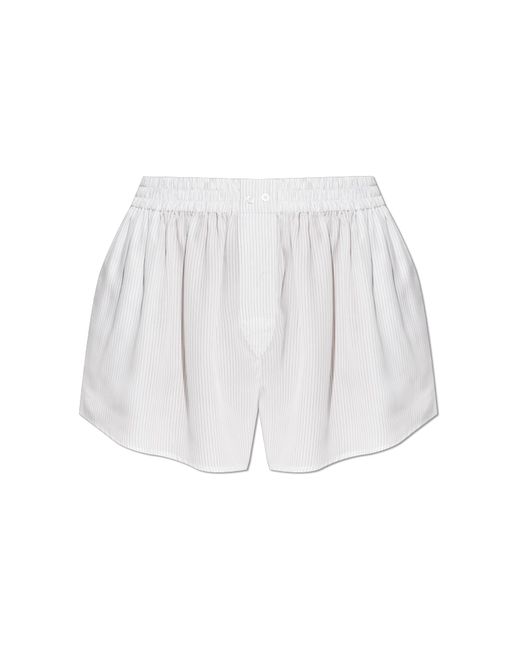 T By Alexander Wang White Striped Pattern Shorts