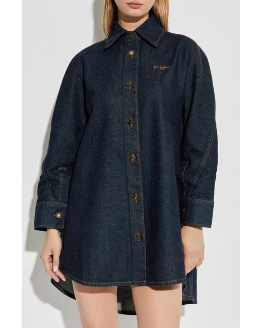 Givenchy Blue Oversized Denim Shirt