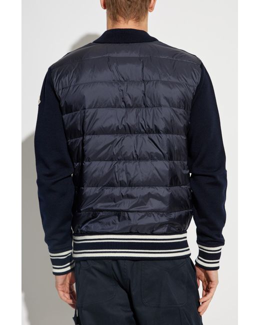 Moncler Blue Jacket With Logo for men