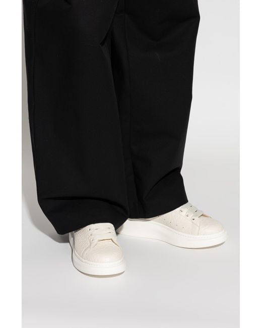McQueen White Leather Sports Shoes for men