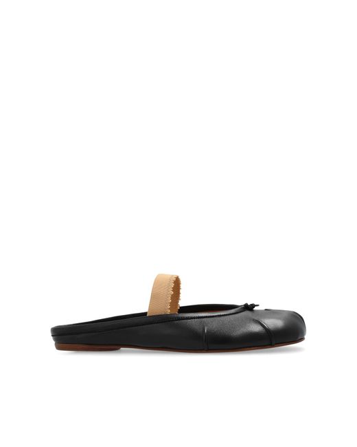 Maison Margiela Gray Leather Tabi Slides