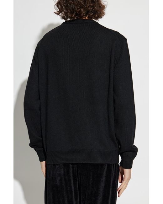 Versace Black Sweater With Shimmering Appliqués for men