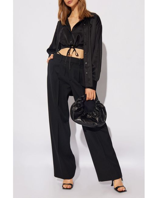 T By Alexander Wang Shirt With Sewn-in Top, in Black