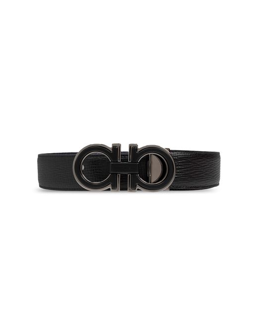Ferragamo Black Reversible Belt for men