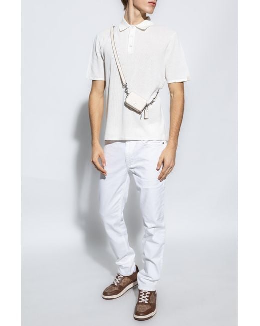Rag & Bone White 'Harvey' Polo Shirt for men