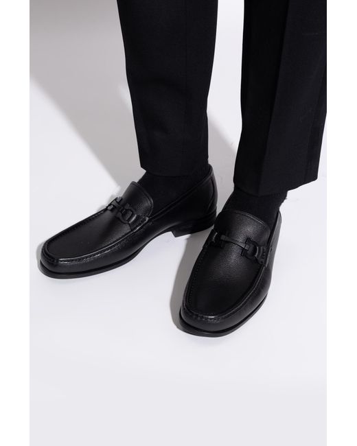 Ferragamo Black "Grandioso 2" Loafers Shoes for men