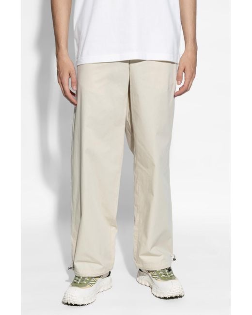 Moncler White Loose-Fitting Pants for men