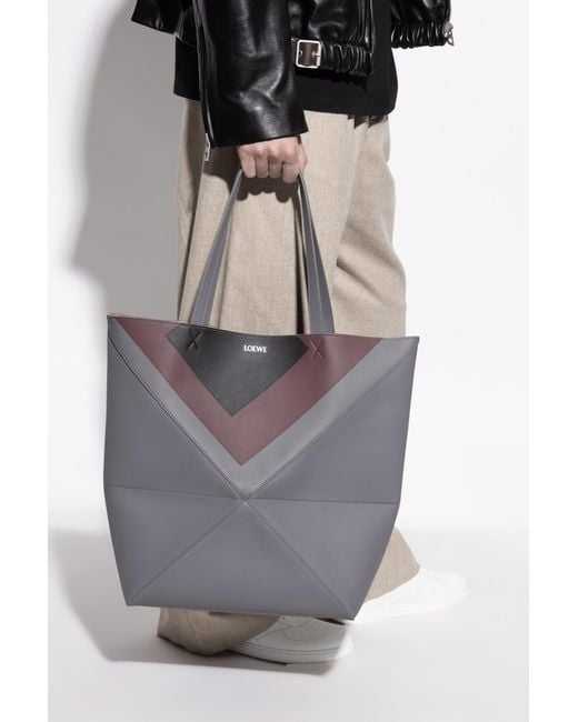 Loewe Black Shopper Bag 'Puzzle' for men