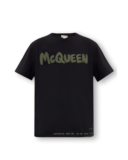 Alexander McQueen T-shirt With Logo in Black | Lyst
