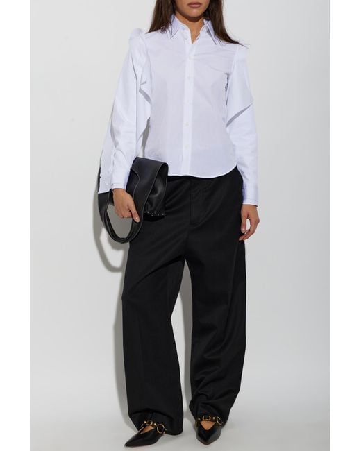 Vetements White Shirt With Decoratively Finished Sleeves
