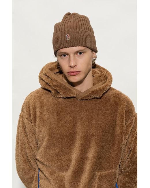 Moncler brown discount beanie