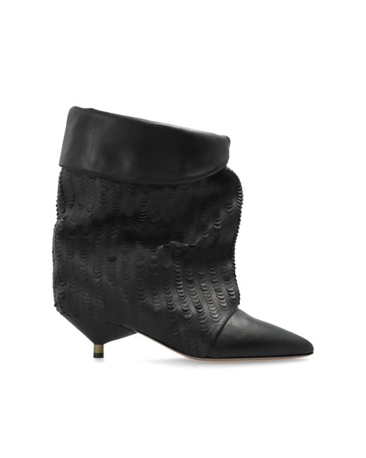 Isabel Marant Black Heeled Ankle Boots "Edrik"