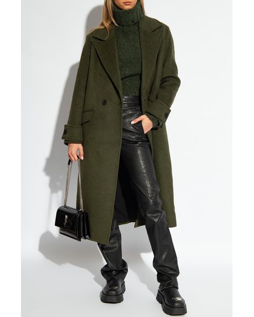 AllSaints Green ‘Mabel’ Double-Breasted Coat