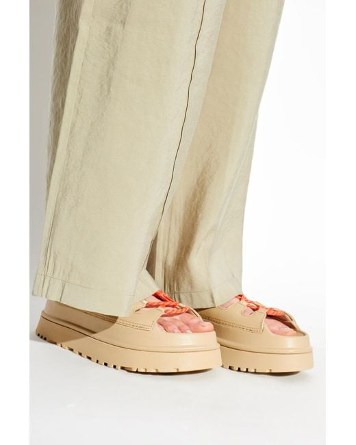 Ugg Pink Platform Sandals 'Goldenglow Toggle'