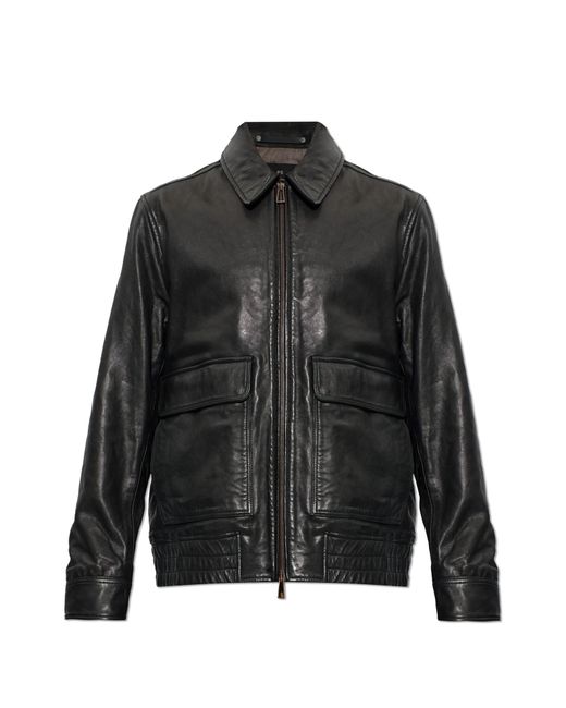 Paul Smith Black Leather Jacket for men